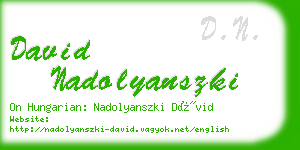 david nadolyanszki business card